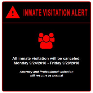 All Inmate Visitation Canceled